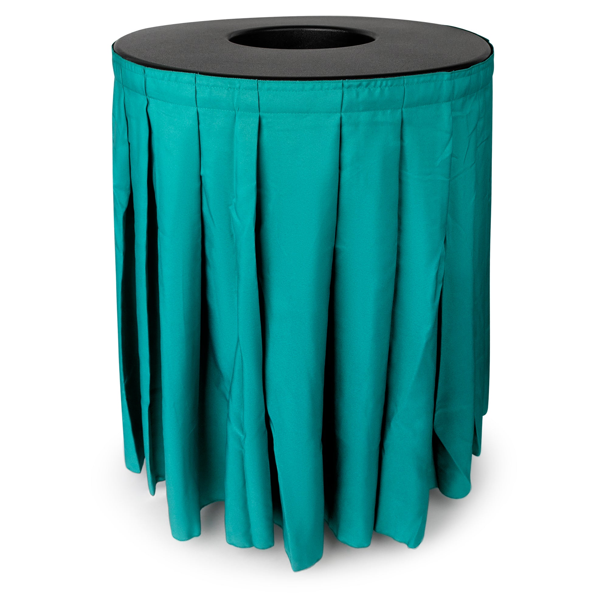 Round Black Garbage Can Cover - Solid Pleated Skirt Topper for 32-35 Gallon Indoor Garbage Cans Trash Bins, Waste Container Without Wheels - Ideal for Birthday Party, Events, Residential Use