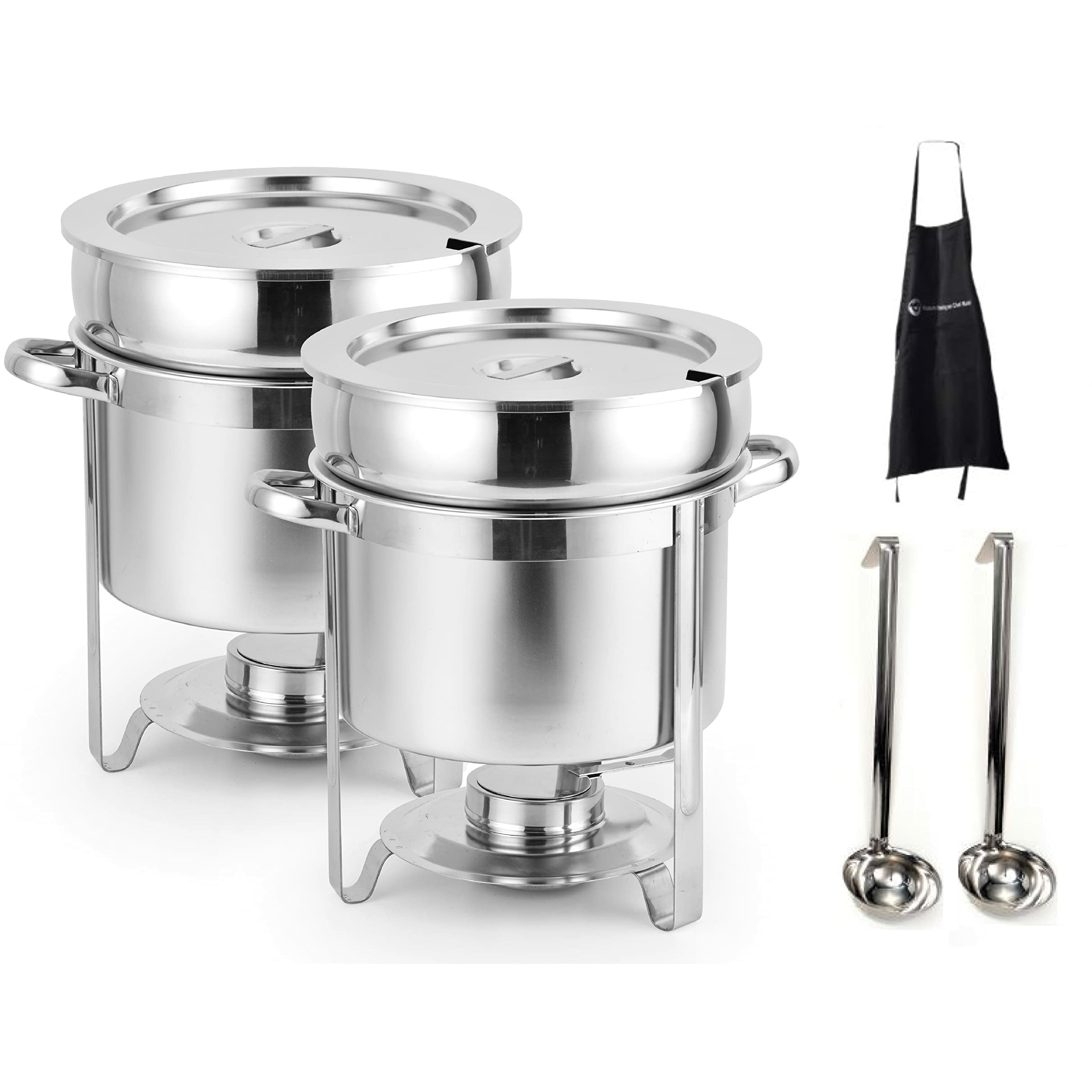 Soup Chafer Marmite Chafer Stainless Steel Buffet Set Warmer for Any Event or Party 7 Quart 2-PACK