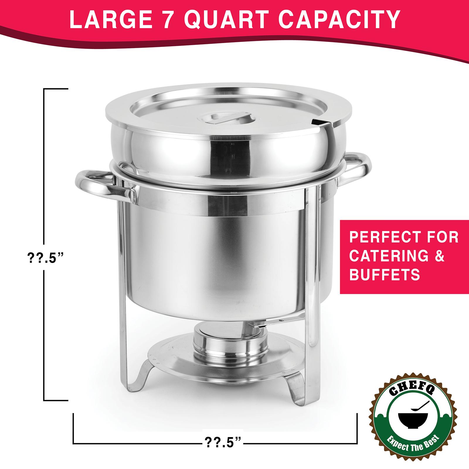 Soup Chafer Marmite Chafer Stainless Steel Buffet Set Warmer for Any Event or Party 7 Quart 2-PACK