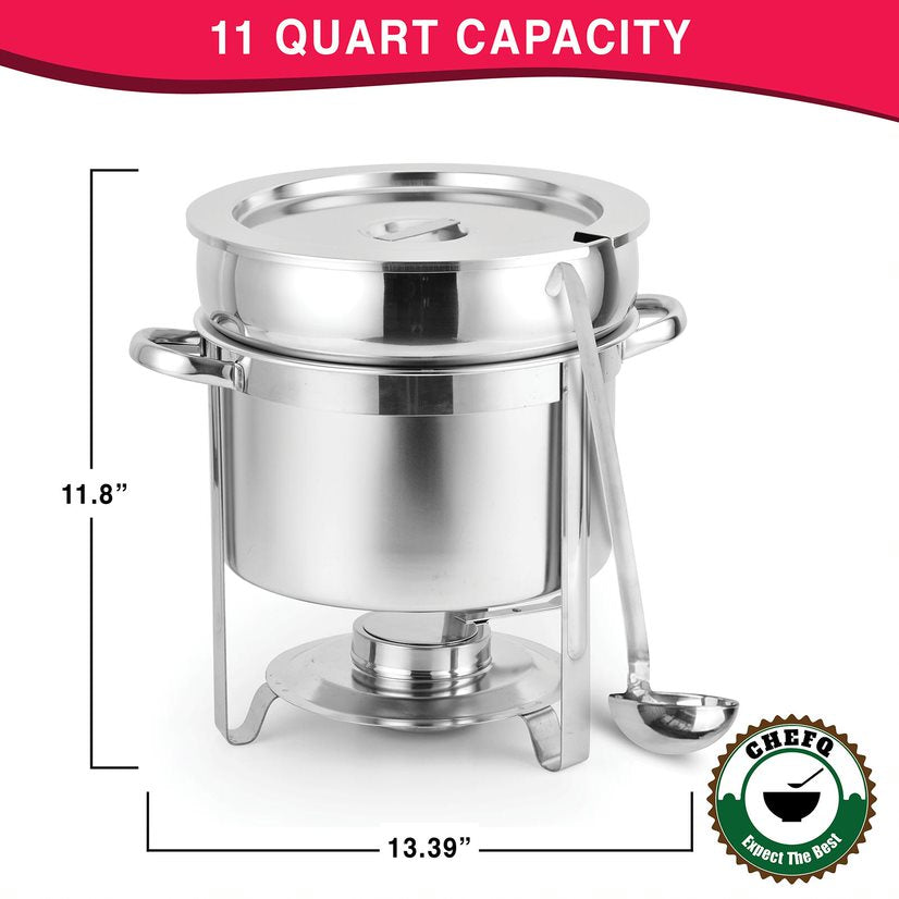 Soup Chafer Marmite Chafer Stainless Steel Buffet Set Warmer for Any Event or Party 11 Quart
