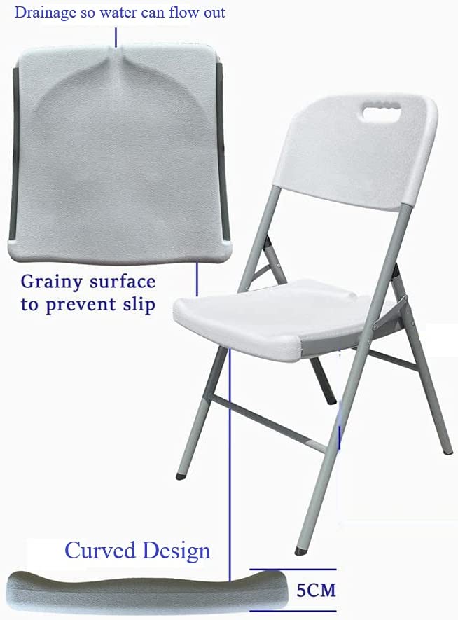 Folding Plastic Chair Commercial Grade Contoured, 4 Pack