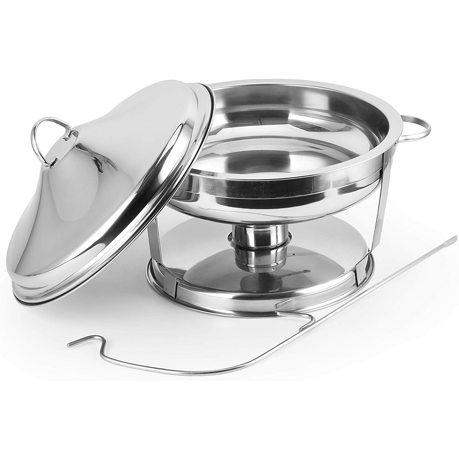 Round Chafing Dish With Hanger Stainless Steel 6 Quart