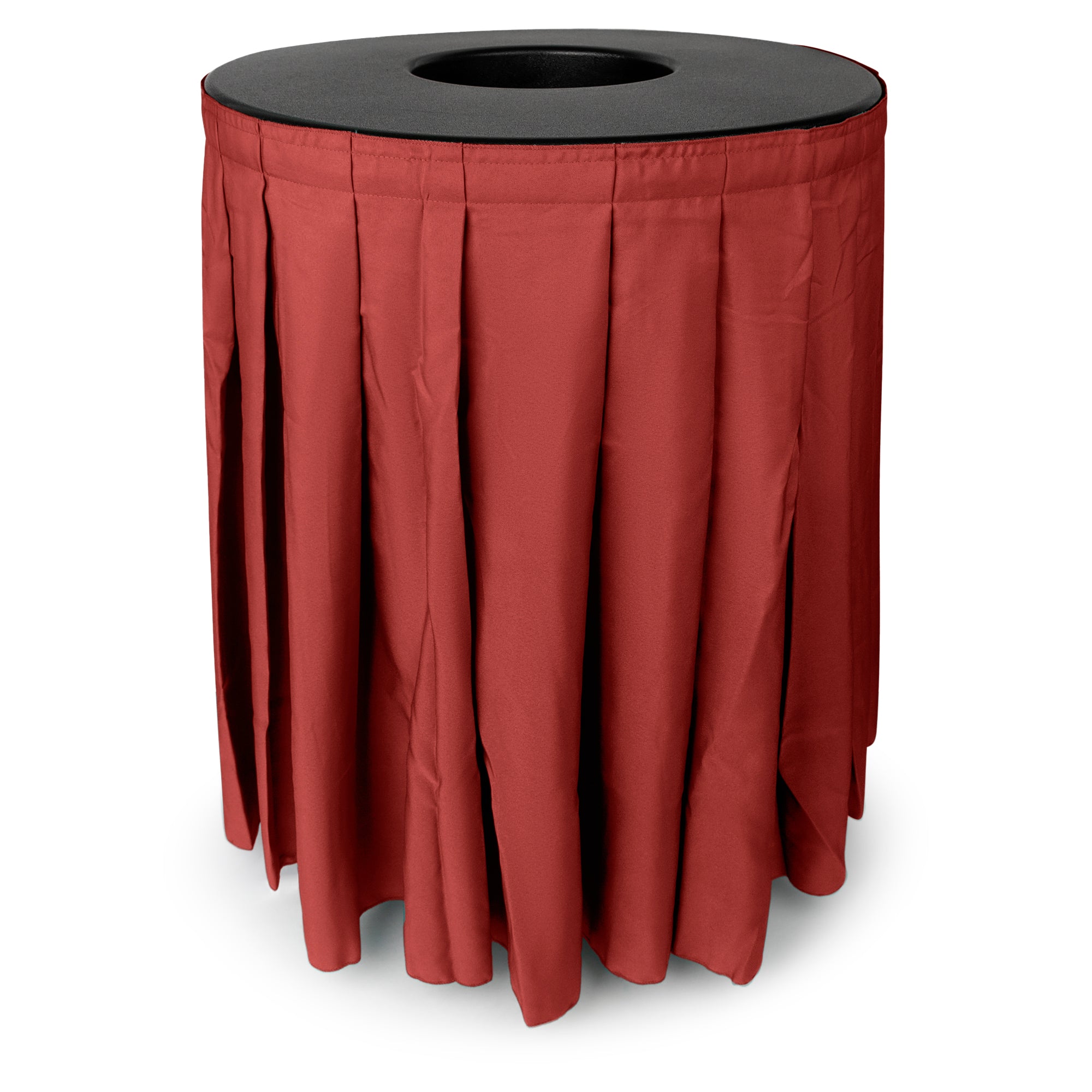 Round Black Garbage Can Cover - Solid Pleated Skirt Topper for 32-35 Gallon Indoor Garbage Cans Trash Bins, Waste Container Without Wheels - Ideal for Birthday Party, Events, Residential Use