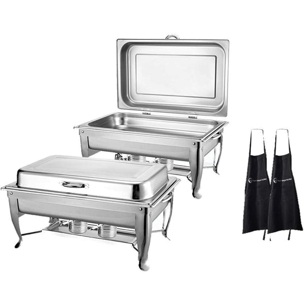 Deluxe Hinged Chafing Dish Foldable Frame 8 Qt   [Set Of 2]