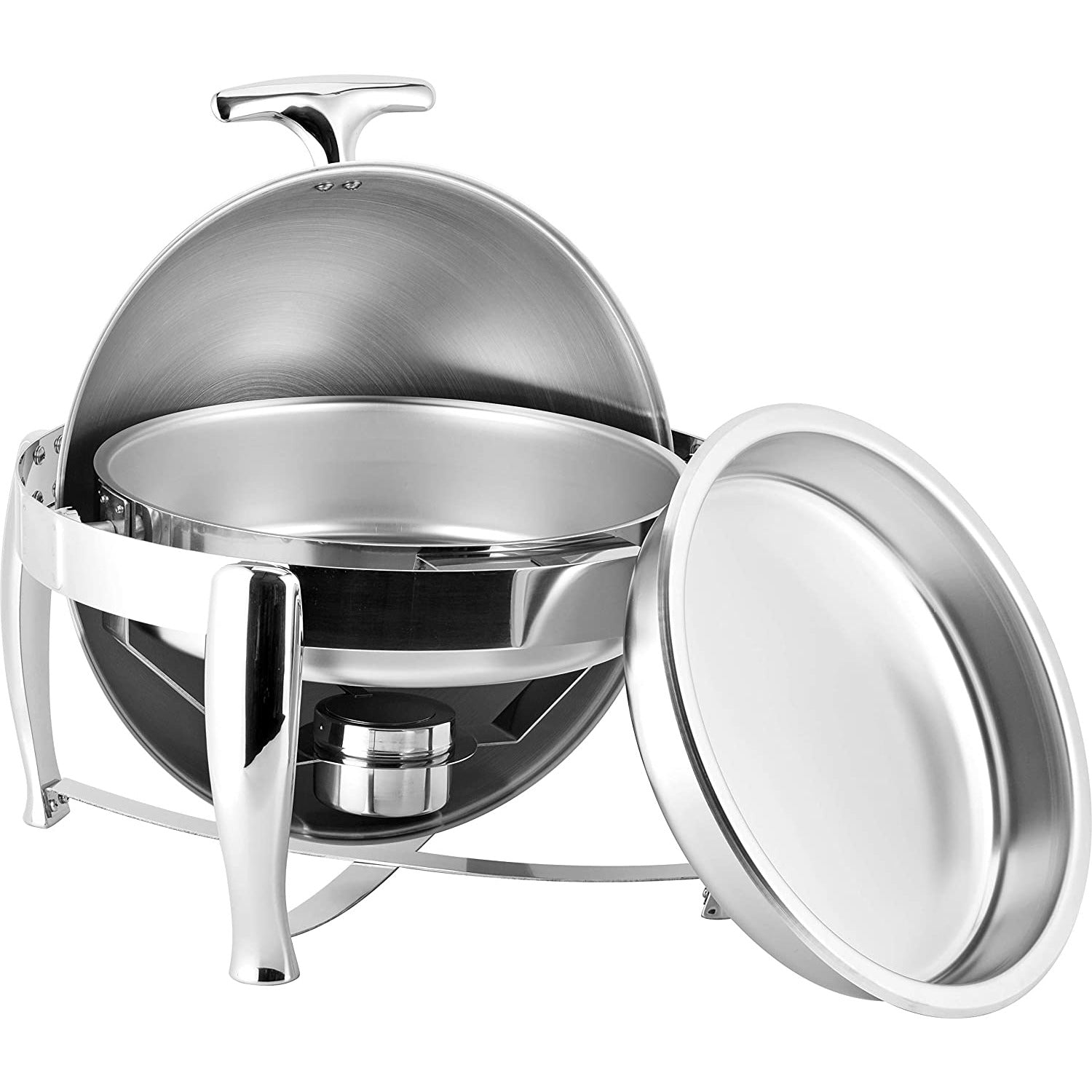 Virtuosa Deluxe High End Stainless Steel Chafer with Roll Top, 6 Quart