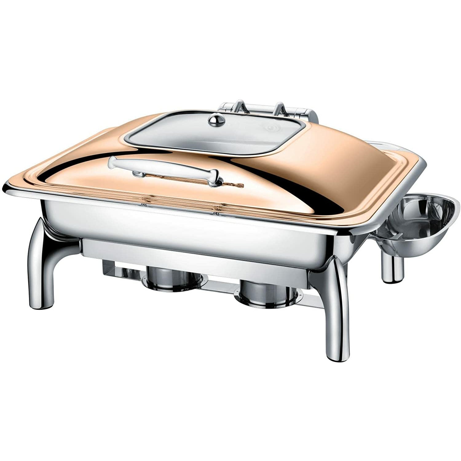 Elegant Chafer Dish with Rose Gold Accents - Full Size 6 Quart