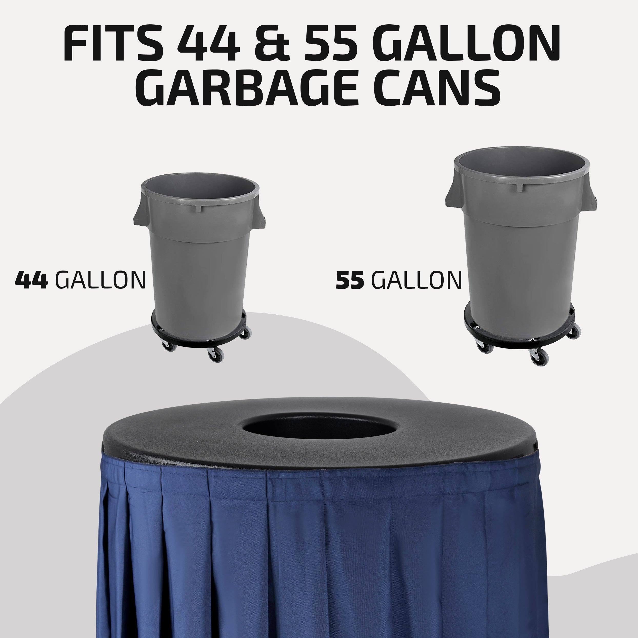 Designed to Fit 44 & 55 Gallon Trash Cans 2-PACK